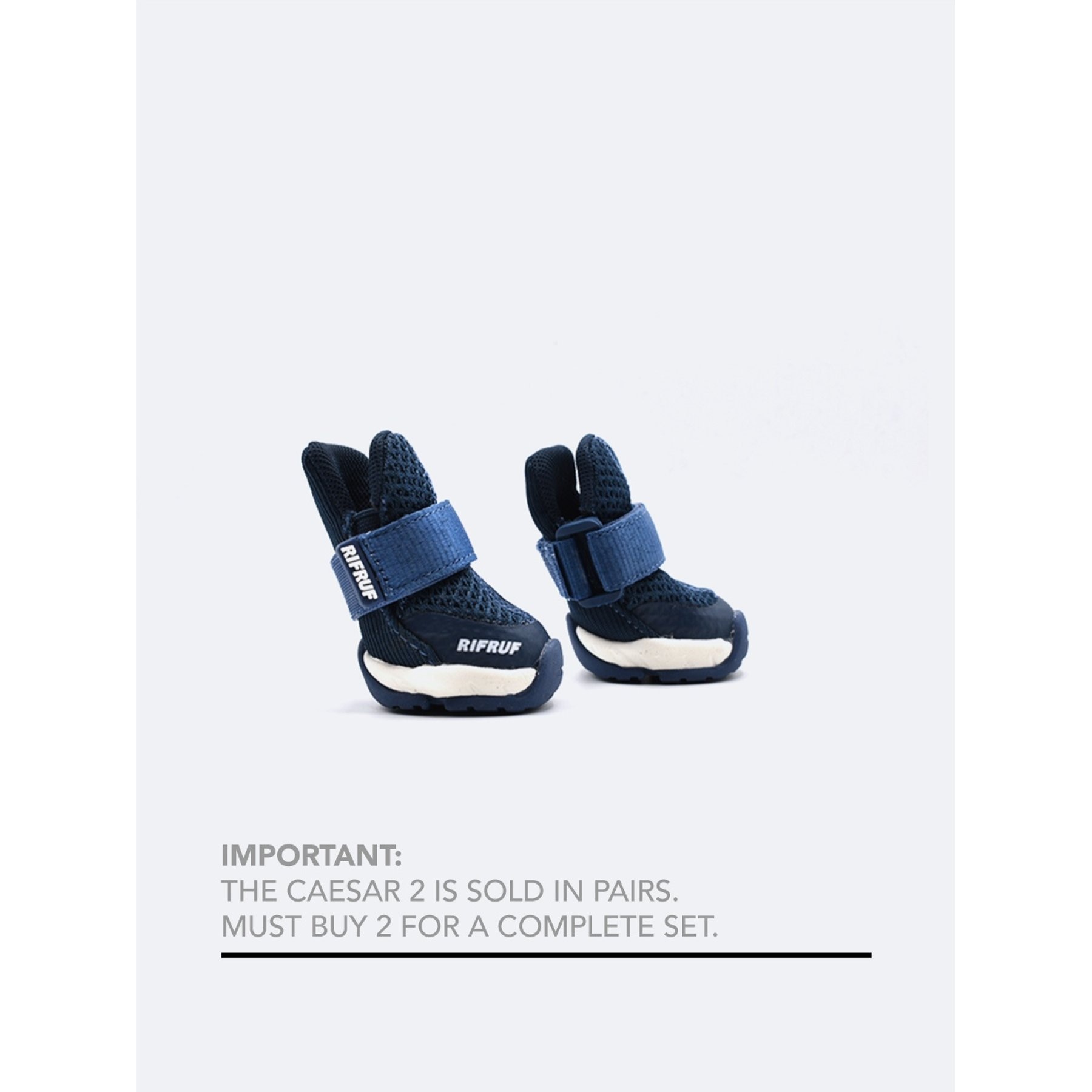 RIFRUF Caesar 2 Dog Boots, Navy, size 3