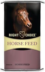 Right Choice Fat & Fiber Textured Horse Feed, 50-lb bag
