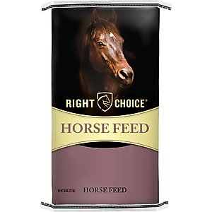 Right Choice Fat & Fiber Textured Horse Feed, 50-lb bag