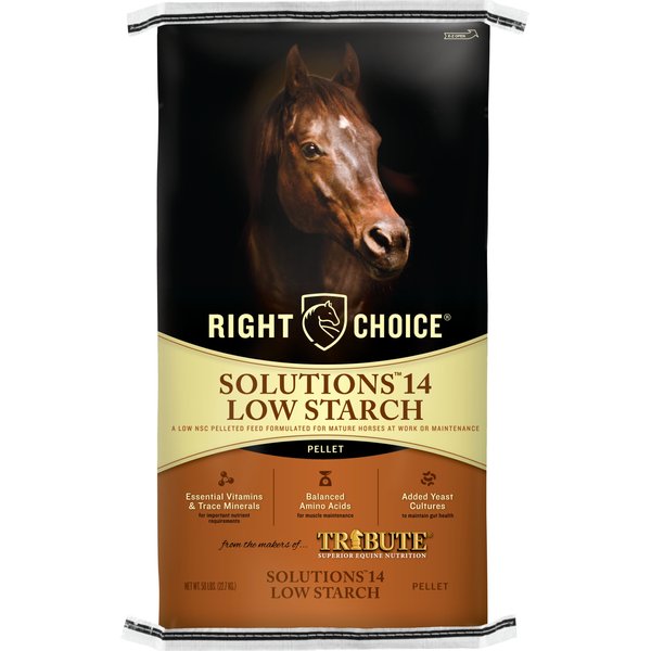 Right Choice Solutions 14 Low Starch Pellet Horse Feed, 50-lb bag