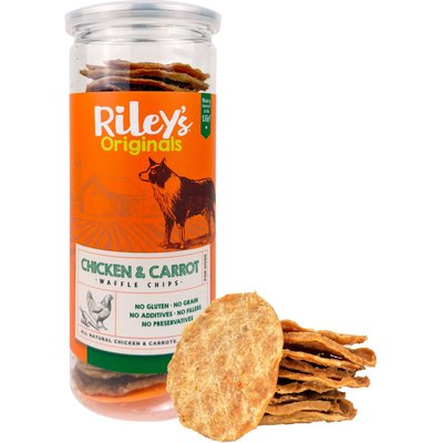 Riley's Riley's All Natural Waffles Chicken & Carrot Chips Flavored Jerky Dog Treats, 6-oz bag