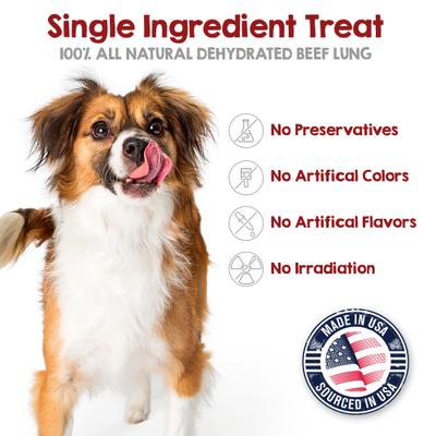 Show full view: Riley's Beef Lung Dehydrated Dog Treats, 8-oz bag slide 3 of 8