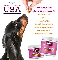 Riley's Delicious Cheese & Bacon with Probiotics Pill Wrap Dog Treat, 4.2-oz jar slide 2 of 7