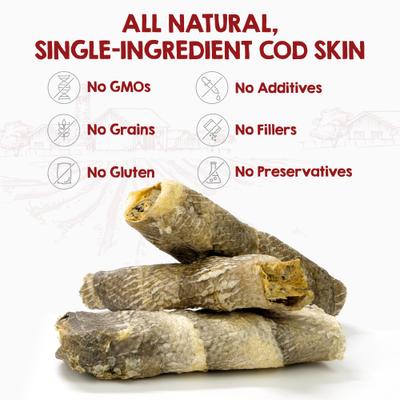 Show full view: Riley's Icelandic Cod Skin Sticks 5-inch Natural Dog Chew Treats, 3 count slide 3 of 9