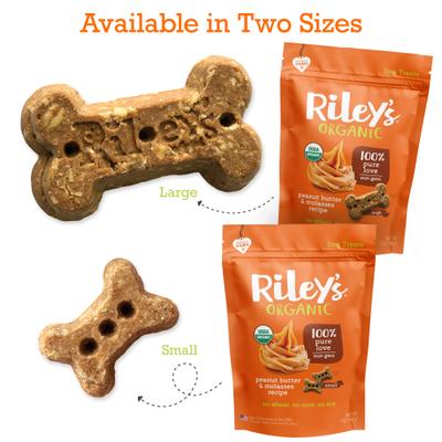 Show full view: Riley's Peanut Butter & Molasses Recipe Biscuit Dog Treat, 5-oz bag, Small slide 6 of 10