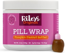 Riley's Pill Paste Pumpkin Flavor Soft & Chewy Dog & Cat Treats, 4.2-oz tub