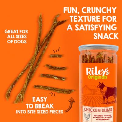 Show full view: Riley's Slims Chicken Sticks Dehydrated Dog Treats, 6-oz bag slide 4 of 6