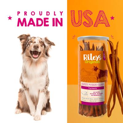 Show full view: Riley's Slims Dried Sweet Potato with Turmeric Dog Treats, 7.5-oz jar slide 6 of 6