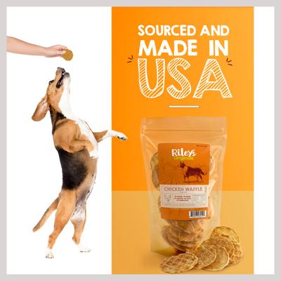 Show full view: Riley's Waffles Chicken Chips Dehydrated Chicken Dog Treats, 6-oz bag slide 6 of 6