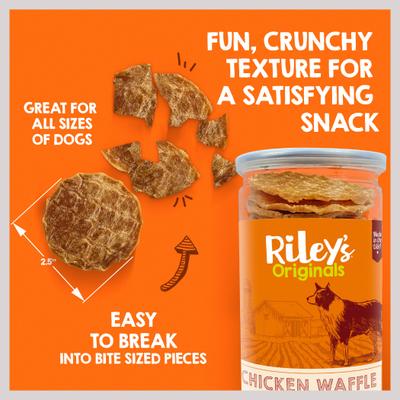 Show full view: Riley's Waffles Chicken Chips Dehydrated Dog Treats, 5.5-oz bag slide 4 of 7
