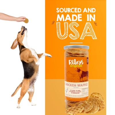 Show full view: Riley's Waffles Chicken Chips Dehydrated Dog Treats, 5.5-oz bag slide 6 of 7