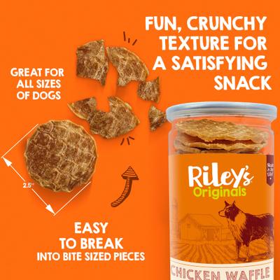 Show full view: Riley's Waffles Chicken Chips with Turmeric Dehydrated Dog Treats, 5.5-oz bag slide 4 of 6