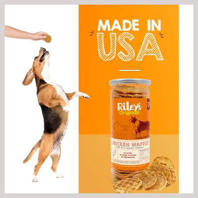 Show full view: Riley's Waffles Chicken Chips with Turmeric Dehydrated Dog Treats, 5.5-oz bag slide 6 of 6
