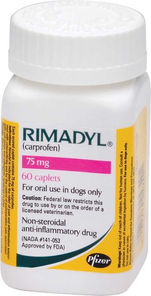 Show full view: Rimadyl (Carprofen) Caplets for Dogs, 75-mg, 60 caplets slide 1 of 5