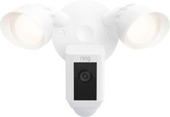 Ring Floodlight Cam Wired Plus Outdoor WiFi Pet Camera, White
