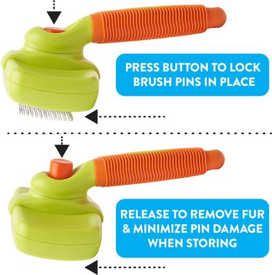 Show full view: Rinse Ace Self-Cleaning Retractable Bristle Pet Brush, Large slide 4 of 9