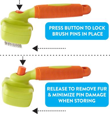 Show full view: Rinse Ace Self-Cleaning Retractable Bristle Pet Brush, Small slide 4 of 9