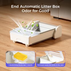 Robotail Automatic Open Top Self-Cleaning Cat Litter Box, Ivory, XX-Large slide 2 of 8