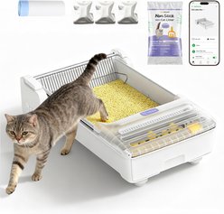 Robotail Automatic Open Top Self-Cleaning Cat Litter Box, Ivory, XX-Large slide 1 of 8