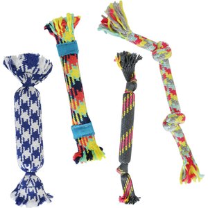 Rocket & Rex Not just Your Plain Old Rope Dog Toy Set, 4 count