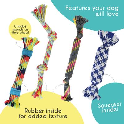 Show full view: Rocket & Rex Not just Your Plain Old Rope Dog Toy Set, 4 count slide 4 of 8
