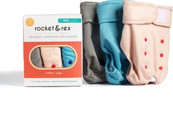 Rocket & Rex Reusable Leakproof Dog Diapers, Large, 3 count