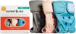 Rocket & Rex Reusable Leakproof Dog Diapers, X-Small, 3 count