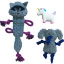 Rocket & Rex Squeakers Stuffing-Free Rope & Plush Dog Toy Gift Set, 3 count