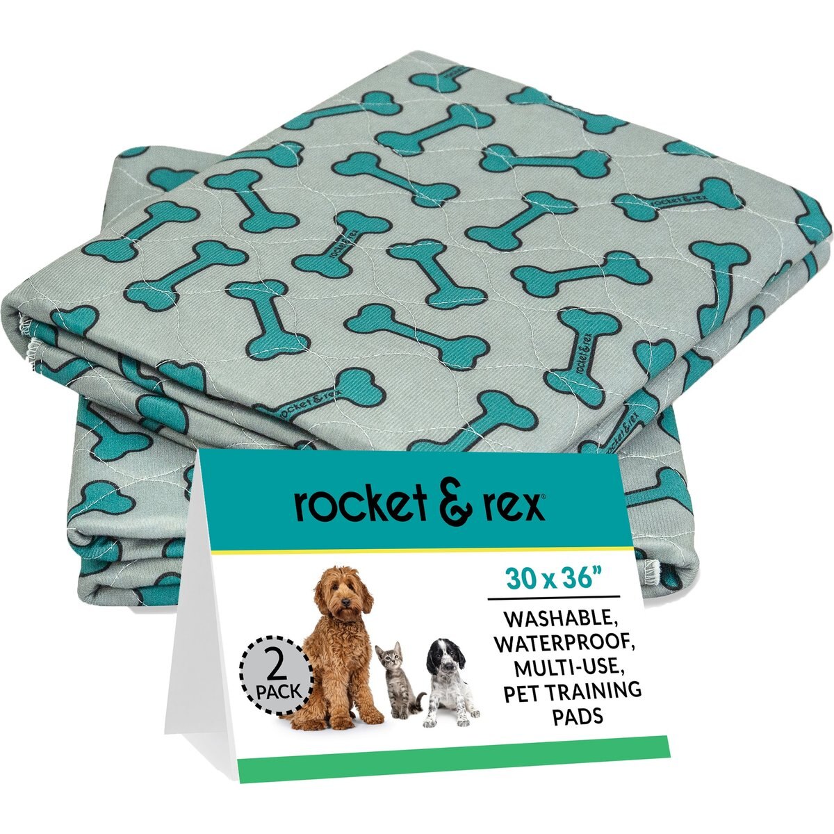 Rocket & Rex Washable Puppy Training Pads, Large: 36 x 30-in, 2 count