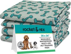 Rocket & Rex Washable Puppy Training Pads, Large: 36 x 30-in, 4 count, Unscented