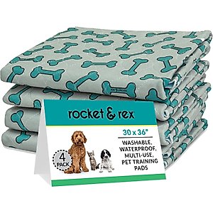 Rocket & Rex Washable Puppy Training Pads, Large: 36 x 30-in, 4 count, Unscented