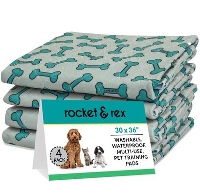 Show full view: Rocket & Rex Washable Puppy Training Pads, Large: 36 x 30-in, 4 count, Unscented slide 1 of 12