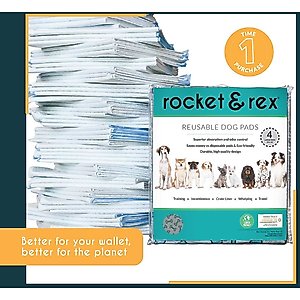 Rocket & Rex Washable Puppy Training Pads, Large: 36 x 30-in, 4 count, Unscented