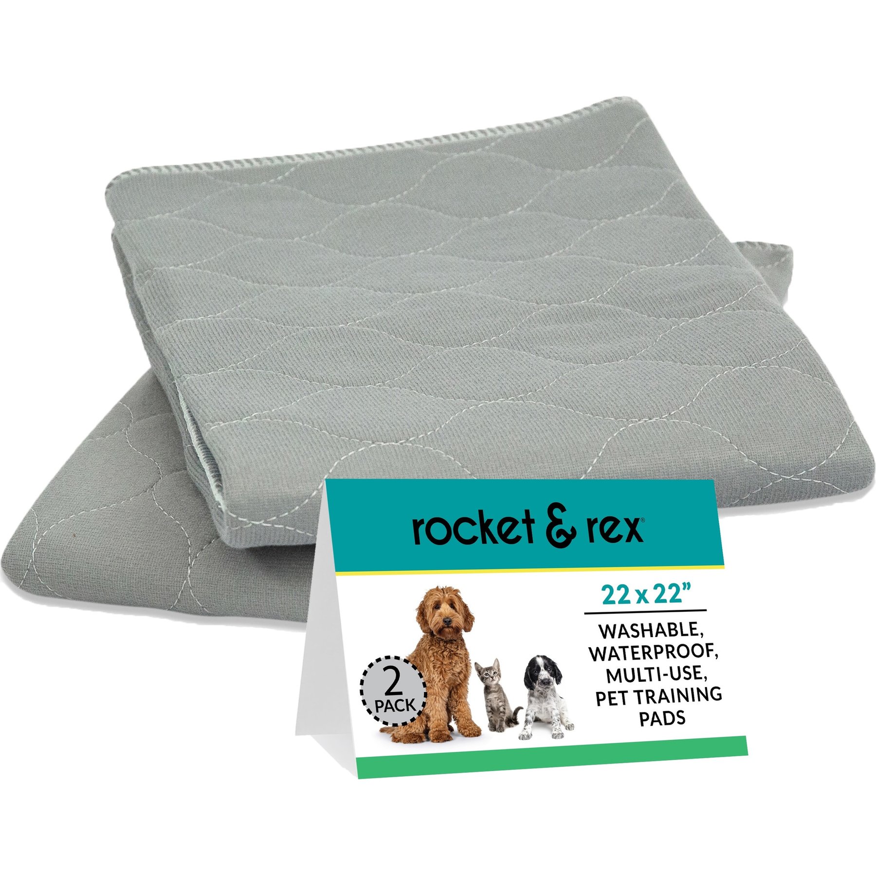 Rocket & Rex Washable Puppy Training Pads, Medium: 22 x 22-in, 2 count