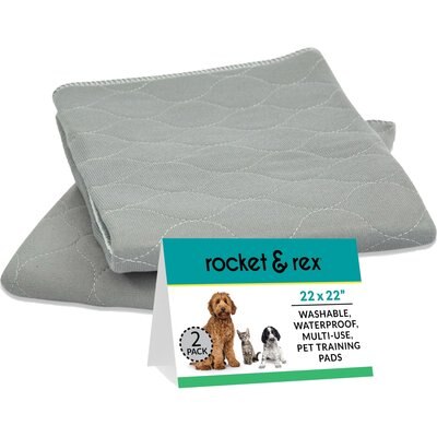 Rocket & Rex Rocket & Rex Washable Puppy Training Pads, Medium: 22 x 22-in, 2 count, Unscented