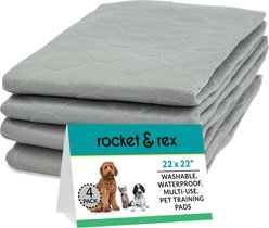 Rocket & Rex Washable Puppy Training Pads, Medium: 22 x 22-in, 4 count, Unscented