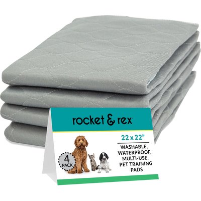 Rocket & Rex Rocket & Rex Washable Puppy Training Pads, Medium: 22 x 22-in, 4 count, Unscented