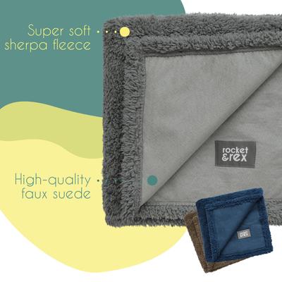 Show full view: Rocket & Rex Waterproof Cat & Dog Blanket, Gray, Large slide 6 of 11