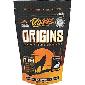 Rogue Pet Science Origins 5 in 1 Multi-Plex Support Dog & Cat Supplement, 8-oz bag