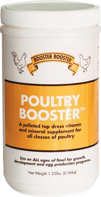 Show full view: Rooster Booster Poultry Booster Pellet Vitamin Supplement, 1.25-lb Jar + Pick-No-More Cover Up Poultry Lotion, 4-oz bottle  slide 2 of 5
