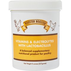 Rooster Booster Vitamins & Electrolytes Lacto Bacillus Poultry Supplement 8-oz jar