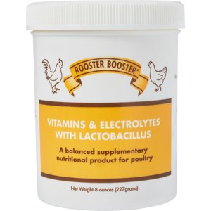 Rooster Booster Vitamins & Electrolytes Lacto Bacillus Poultry Supplement 8-oz jar