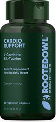 Rooted Owl Natural Cardio Support Capsules Supplement with L-Taurine & L-Carnitine for Dogs, 60 count