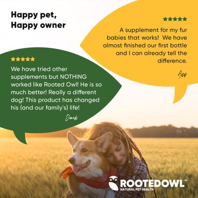 Show full view: Rooted Owl Natural Joint & Muscle Health Capsules Supplement for Cats & Small Dogs with UC-II Collagen, 30 count slide 8 of 12