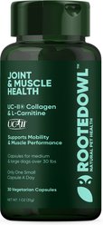 Rooted Owl Natural Joint & Muscle Health Capsules Supplement for Medium & Large Dogs with UC-II Collagen, 30 count