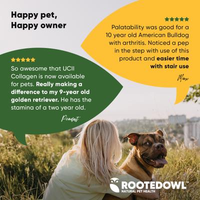 Show full view: Rooted Owl Natural Joint & Muscle Health Capsules Supplement for Medium & Large Dogs with UC-II Collagen, 30 count slide 8 of 12
