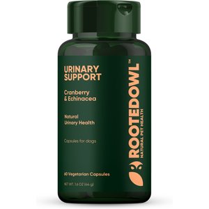 Rooted Owl Natural Urinary Support Vegan Capsules Supplement with Cranberry for Dogs, 60 count