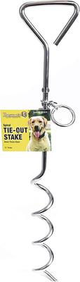 Show full view: Roscoe's Pet Products Steel Spiral Tie-Out Stake, Silver slide 1 of 1