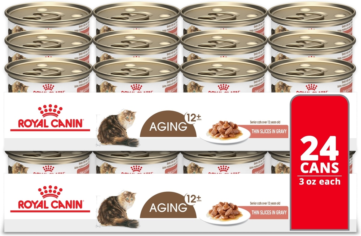 ROYAL CANIN Aging 12+ Thin Slices in Gravy Wet Cat Food, 3-oz can