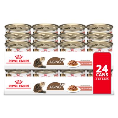 ROYAL CANIN Aging 12+ Thin Slices in Gravy Wet Cat Food, 3-oz can